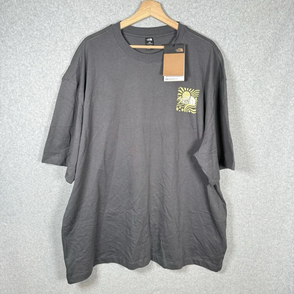 The north face unisex sun oversized graphic t shirt large gray